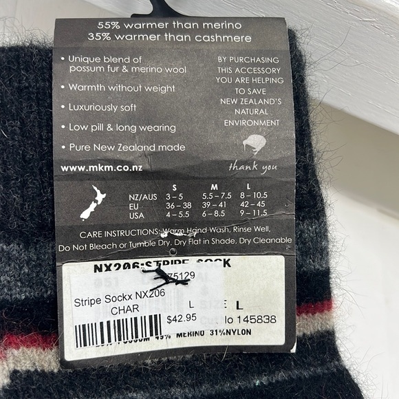 Native World Men’s Sz L (9-11.5) Possum Merino Socks - New - Picture 3 of 4